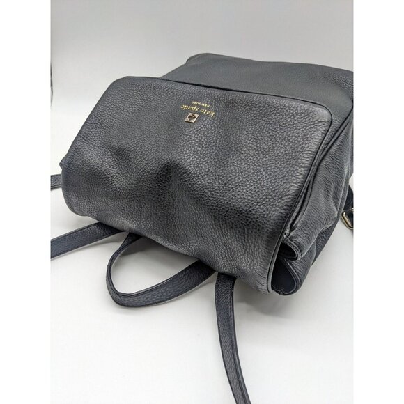 KATE SPADE NY genuine pebbled leather medium backpack- BLACK - Picture 8 of 12